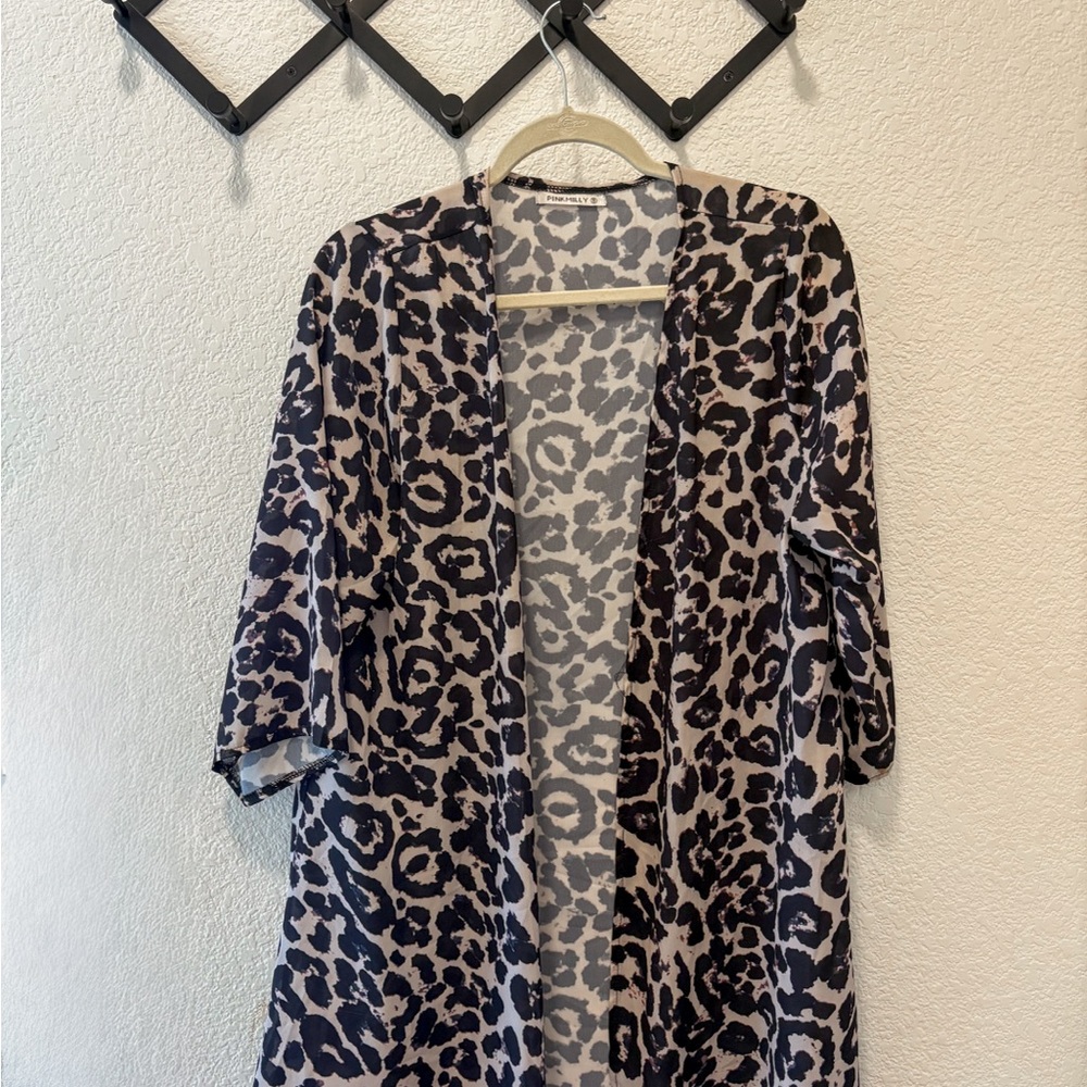 Leopard Print Open Cardigan